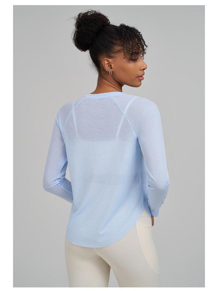 Huaton Женский Осенне-Зимний Сетчатый Утягивающий Топ для Йоги с Длинным Рукавом, Быстросохнущий, для Фитнеса и Бега