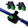 2Pcs Fishing Bite Alarm Lamp with Silicone Clip 80dB Night Fishing Rod Alert Light Sensitive Electronic Bite