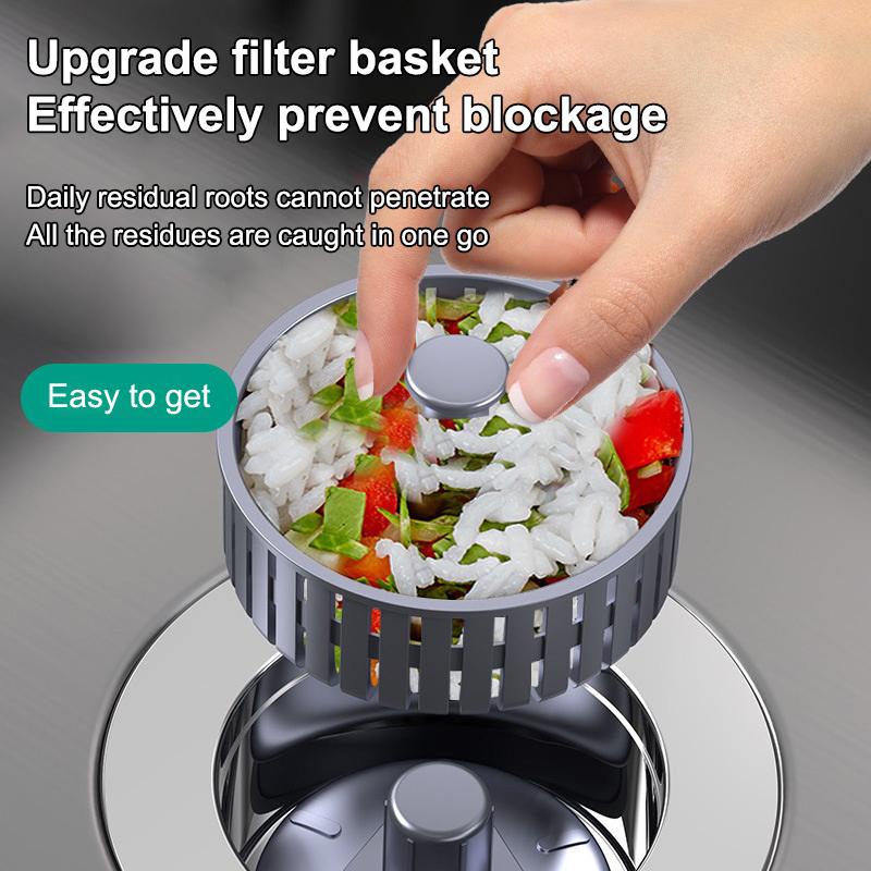 Kitchen Sink Strainers With Handle Stopper Sink Drain Basket Stainless Steel Mesh Filter Waste Hole Trap Strainer