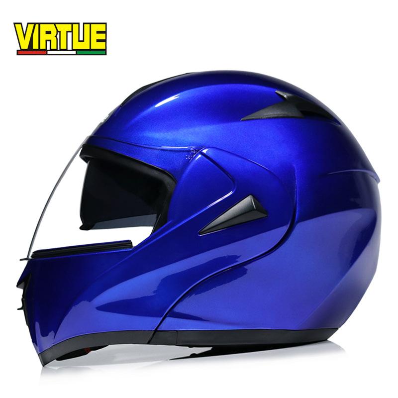 VIRTUE Motorsport Electric Non Motorcycle Helmet Men's Half Helmet Double Lens Full Helmet Running Helmet Carbon Fiber Pattern Road