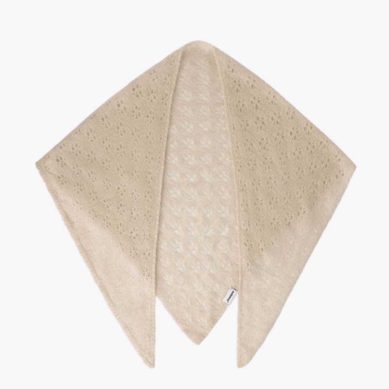 mellotory 100% cashmere crochet shawl muffler (beige)