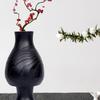 1 шт. Черная ваза Простая и атмосферная ваза из карбонизированного дерева Ретро элегантность Инопланетная ваза Художественная атмосфера Композиция из сухоцветов