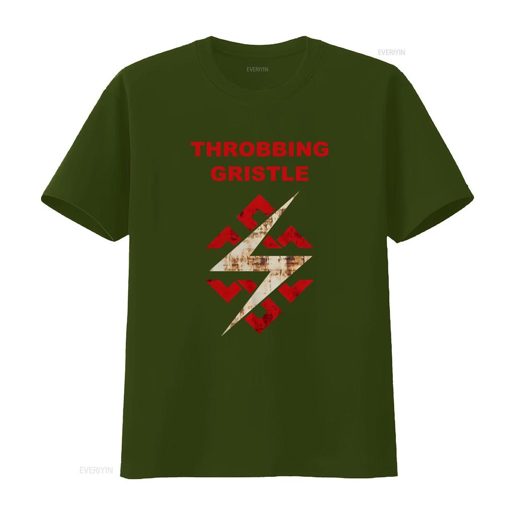 Футболка с логотипом-узлом Throbbing Gristle Flash для стиля рок-группы винтажная стираная повседневная слегка эластичная универсальная модная унисекс
