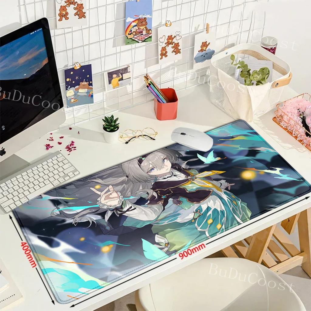 Игра Светлячок коврик для мыши Honkai Star Rail Большой XXL клавиатура коврик для мыши Компьютерная клавиатура Набивка Аниме Игровые аксессуары Настольный коврик