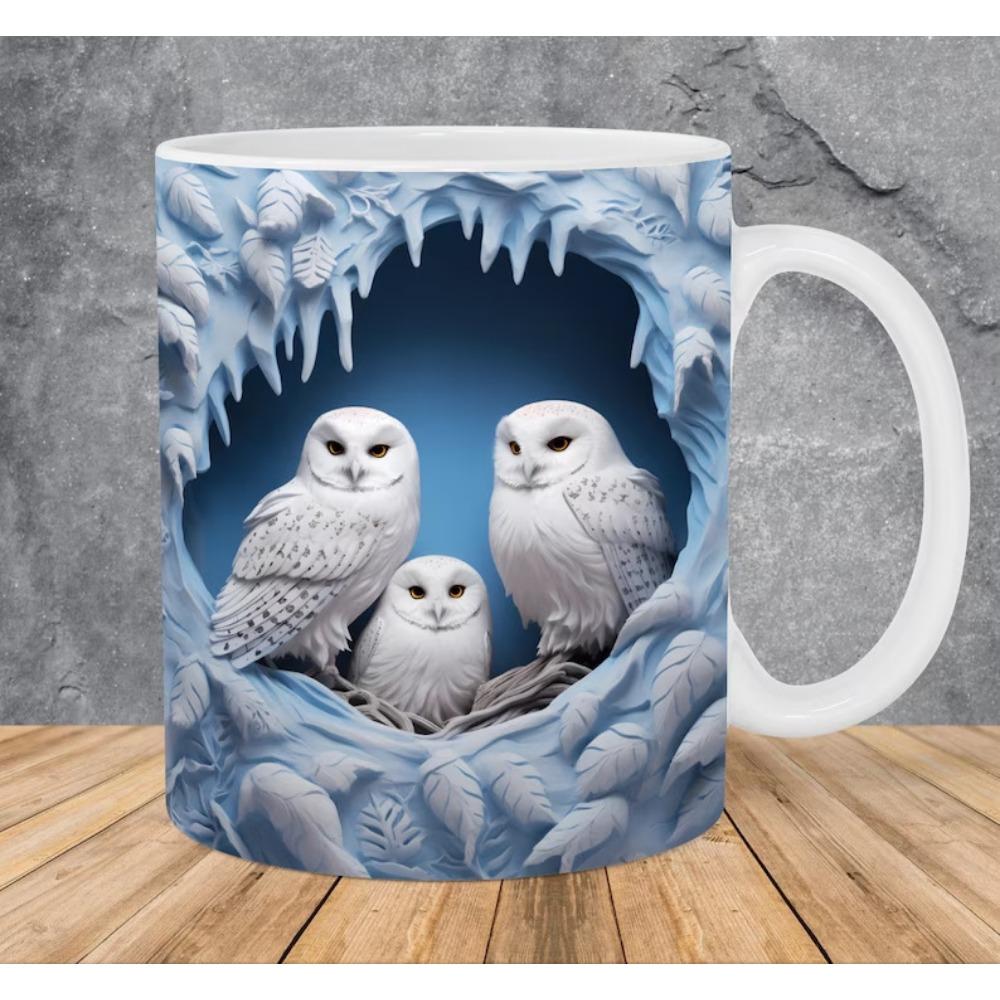 3D Сова, керамическая кружка для кофе, чашка для чая, новая стена с отверстиями, милая стена с отверстиями