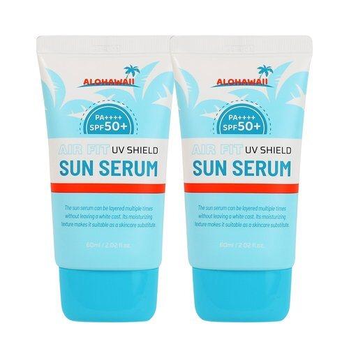 (1+1) Aloha Hawaii UV Shield Air Fit Sun Serum 60ml SPF50+ PA++++ / Non-whitening, moisturizing sunscreen sunblock_631373