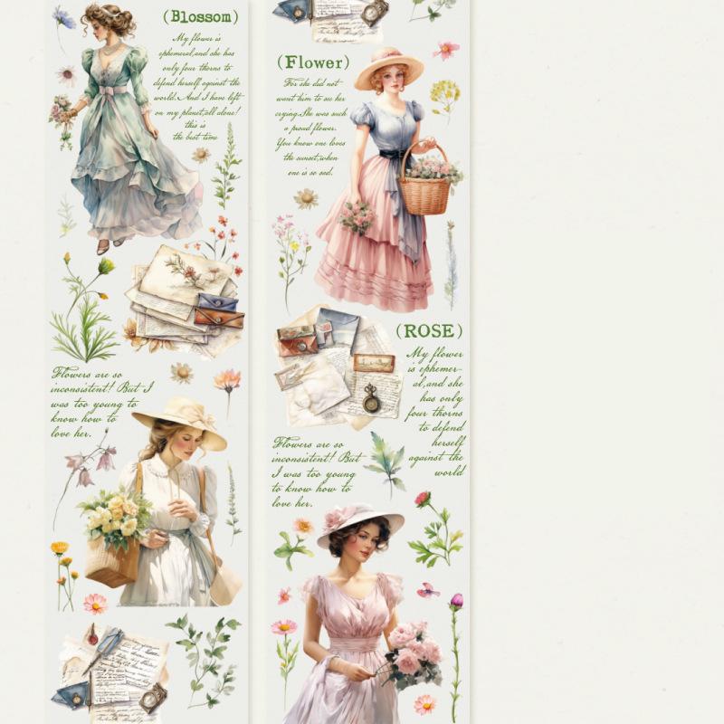 5cm*2m Vintage PET Tape Decorative Stick Labels Diary Album Scrapbooking Material Handmade Junk Journal Supplies