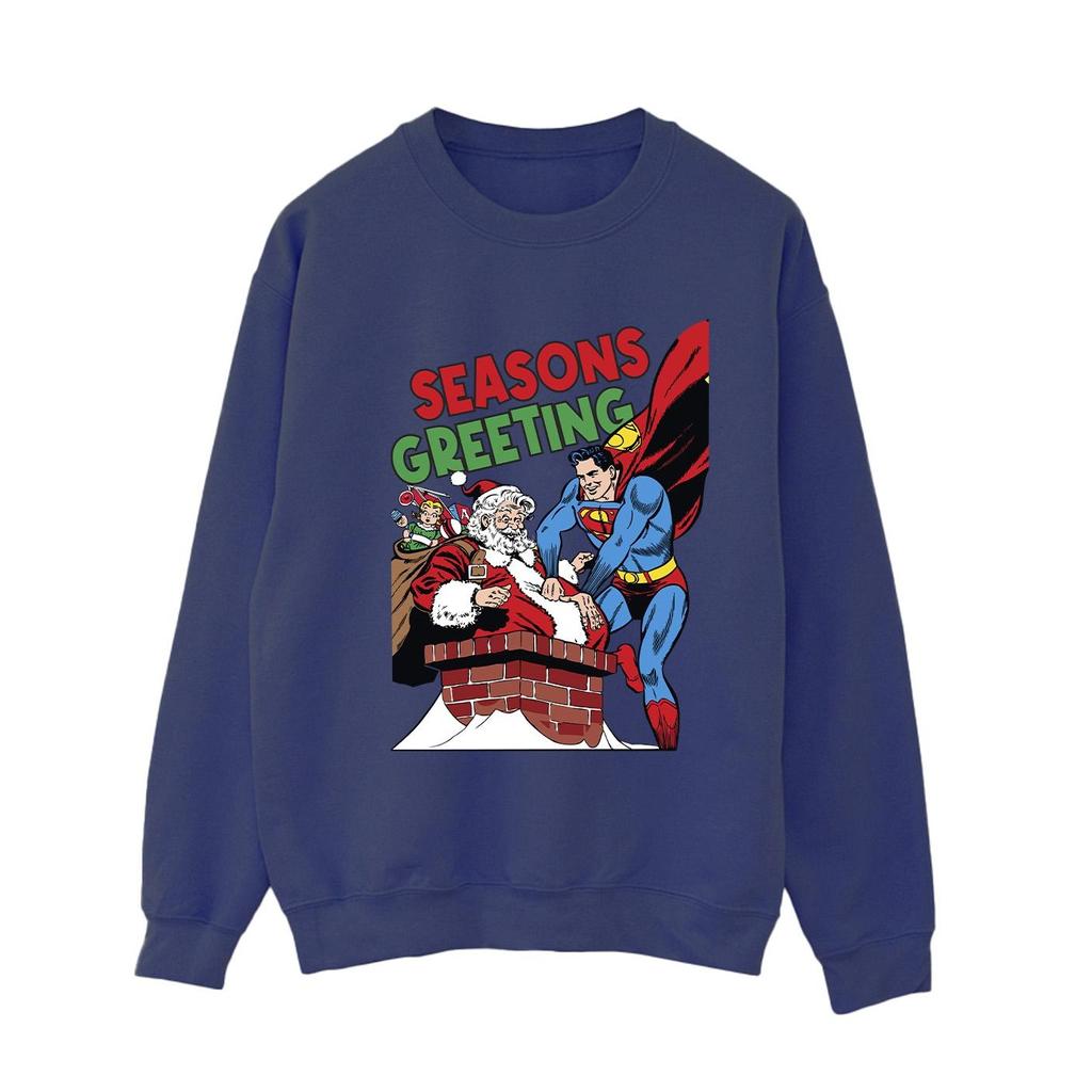 DC Comics Womens/Ladies Superman Santa Comic Sweatshirt