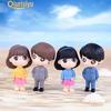 2Pcs/Set Boy Girl Cartoon Doll Ornaments Garden Dollhouse Decor