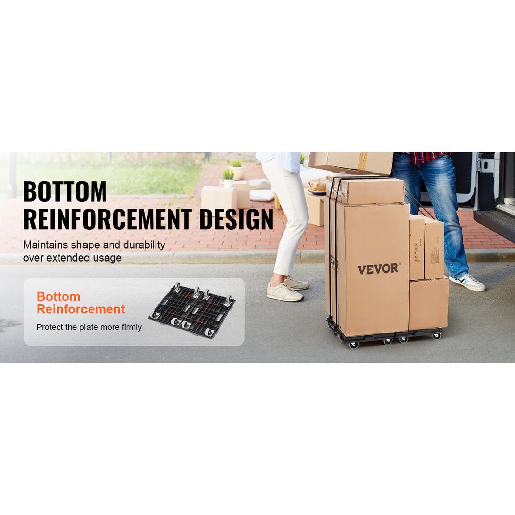SucceBuy 2 Pack Furniture Mover Pallet Trolley 500 lbs Each Count with 4 Wheels Small Flat Dolly Cart for Industrial Machinery