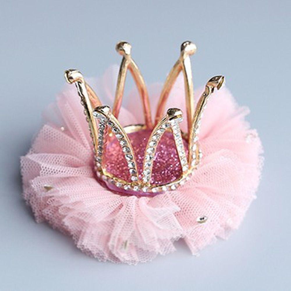 Lovely Sweet Zinc Zinc Alloy Rhinestone Gauze Tiara Crown Hair Clip Headwear Hair Accessory Girl Hairpin