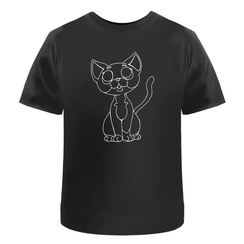 Хлопковая футболка с кошкой Ta038372