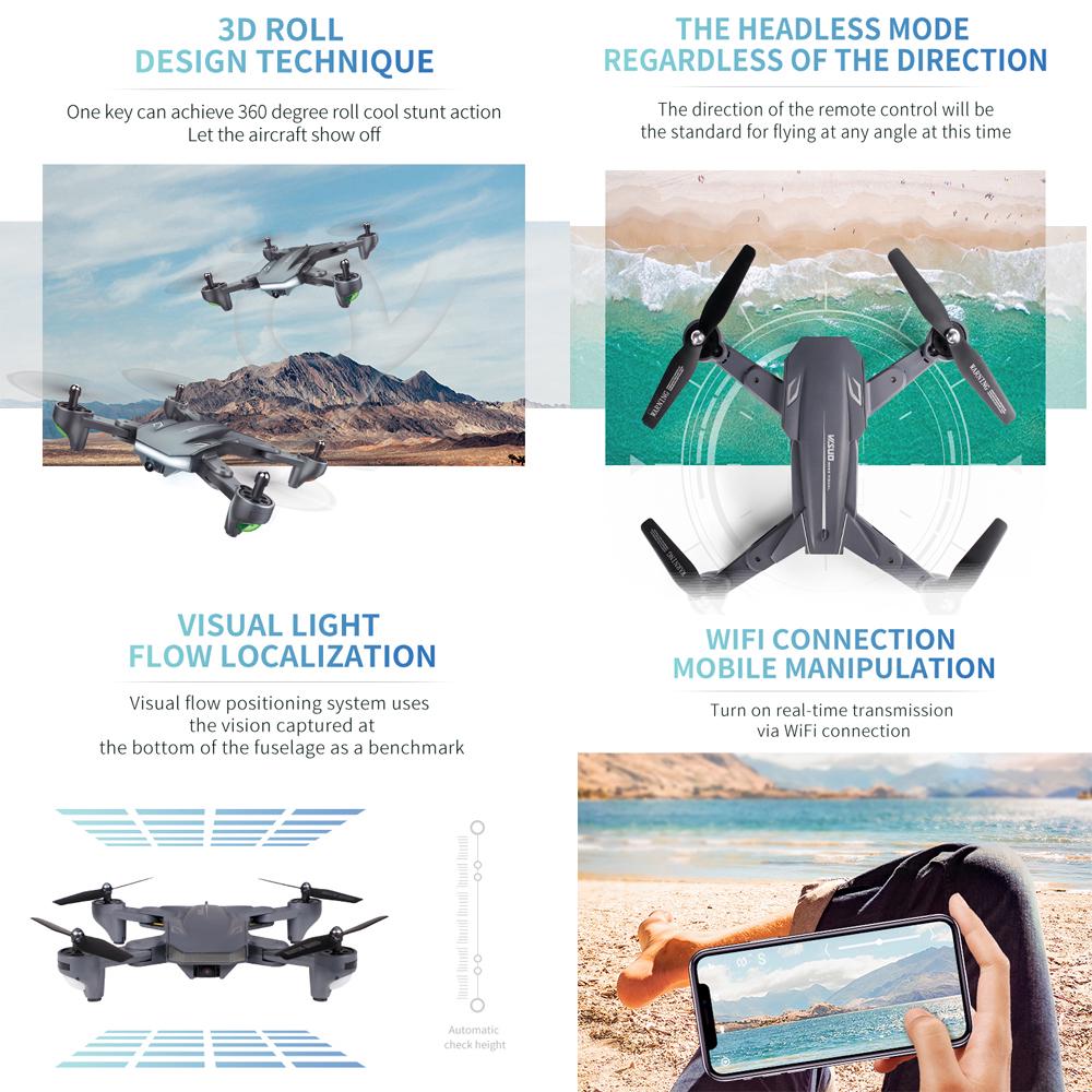 Дрон VISUO XS816 с камерой 4K Wi-Fi FPV Оптическое позиционирование потока Складная фотография с жестами