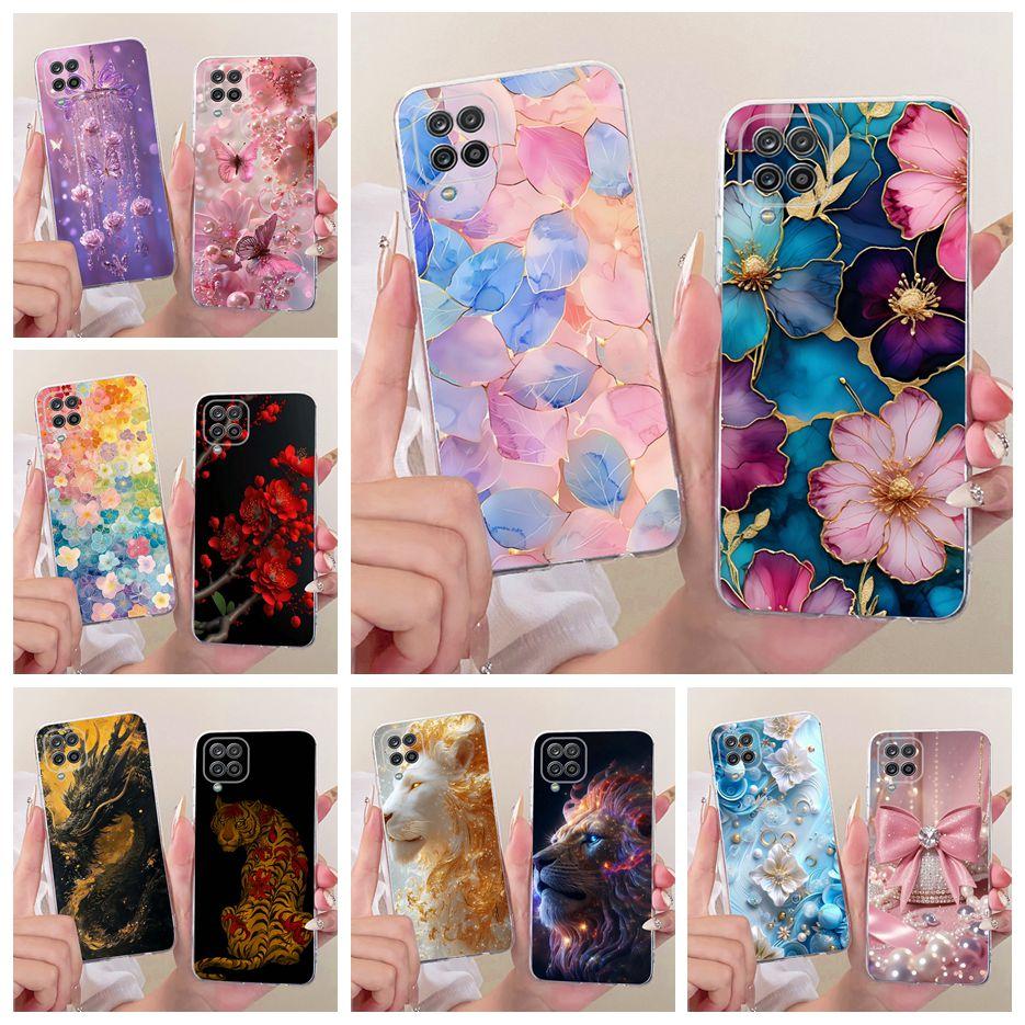 Чехол для Samsung Galaxy A12 F12 M12, цветной, с рисунком цветов, мягкий, тонкий чехол для телефона Samsung A12 M 12 Galaxy M12 F12, сумки