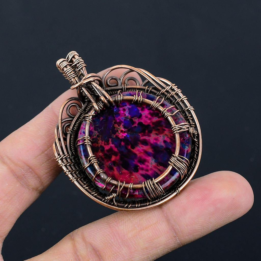 Кулон Древо Жизни с мультиогненным лабрадоритом, ювелирное изделие из драгоценного камня, кулон, обернутый медной проволокой 999 пробы, подарок для женщин, кулон ручной работы