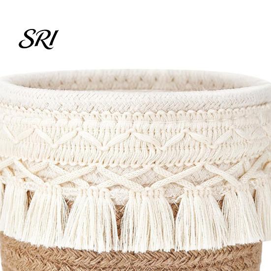 Thickened Material Box Storage Large Capacity Organizer Multipurpose Long-lasting Container Tassel Decor for Home Bedroom Living Room Durable