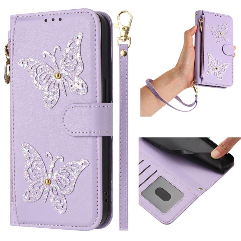 For Samsung Galaxy S22 S23 S24 S25 Edge FE Ultra Plus Case Flip Cover Leather Zipper Coin Purse Wallet Multi Card Slots Silicone Shell