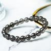 Черный шёлковый браслет с кристаллами из натурального чёрного шёлка Плотный шёлковый титановый шёлковый шёлковый шёлковый браслет с кристаллами, хрустальные украшения, чёрный шёлковый браслет с одним кольцом