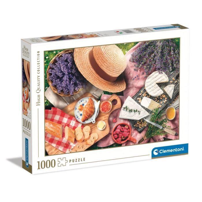 Puzzle 1000 pièces - clementoni - goût de provence - paysage et nature - blanc sur fond coloré - adulte
