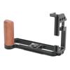 Quick Release Plate Aluminum Alloy CNC L Shaped Camera Shooting Plate with Wooden Handle Fit For