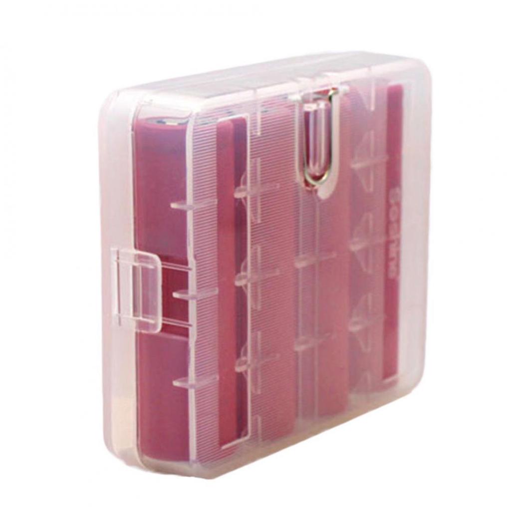 4-Cell Battery Case Cover Holder Storage Box with Hook for 18650 Batteries MIT