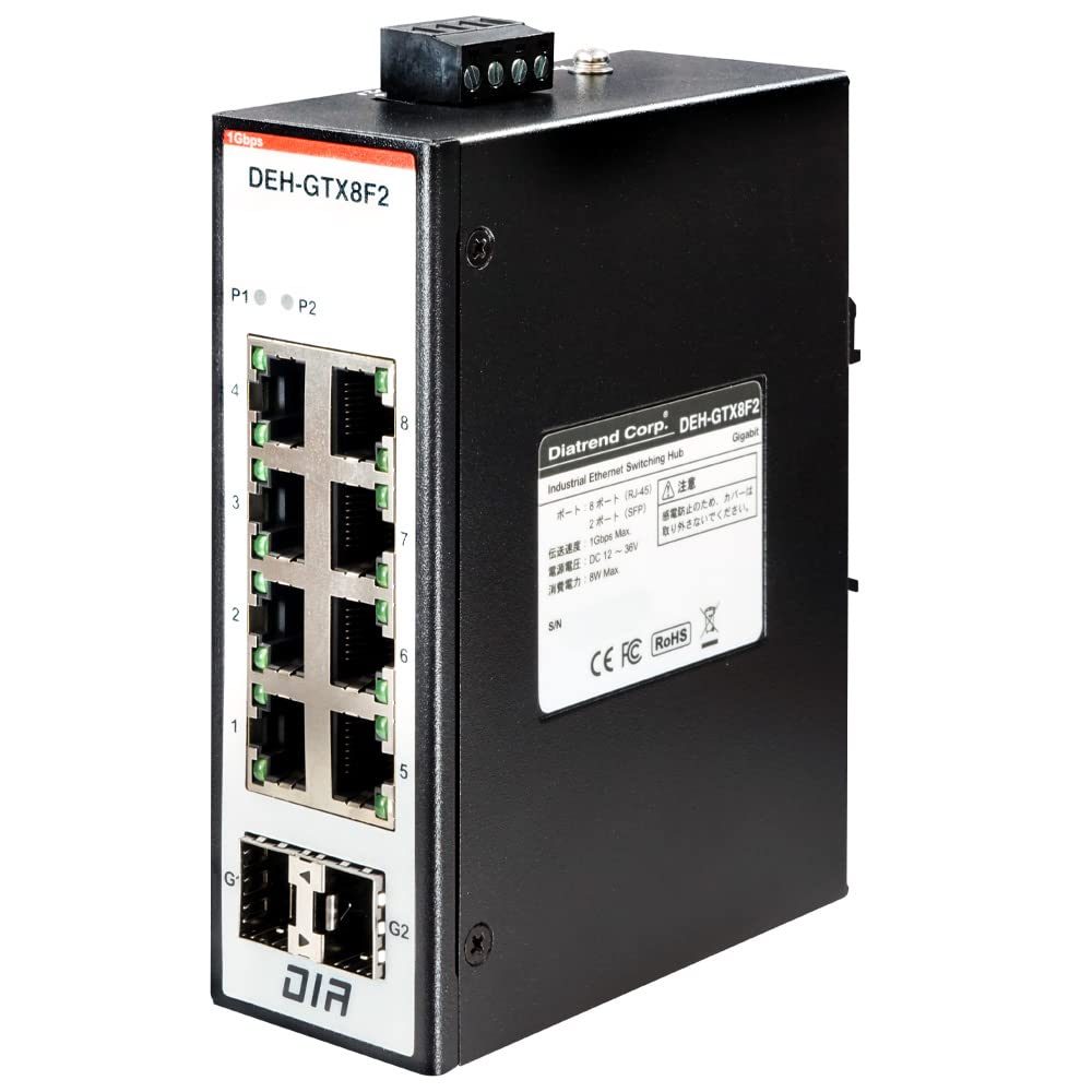 Industrial Ethernet Switching Hub Gigabit Type with SFP Port DEH-GTX8F2(LX10B15-w)