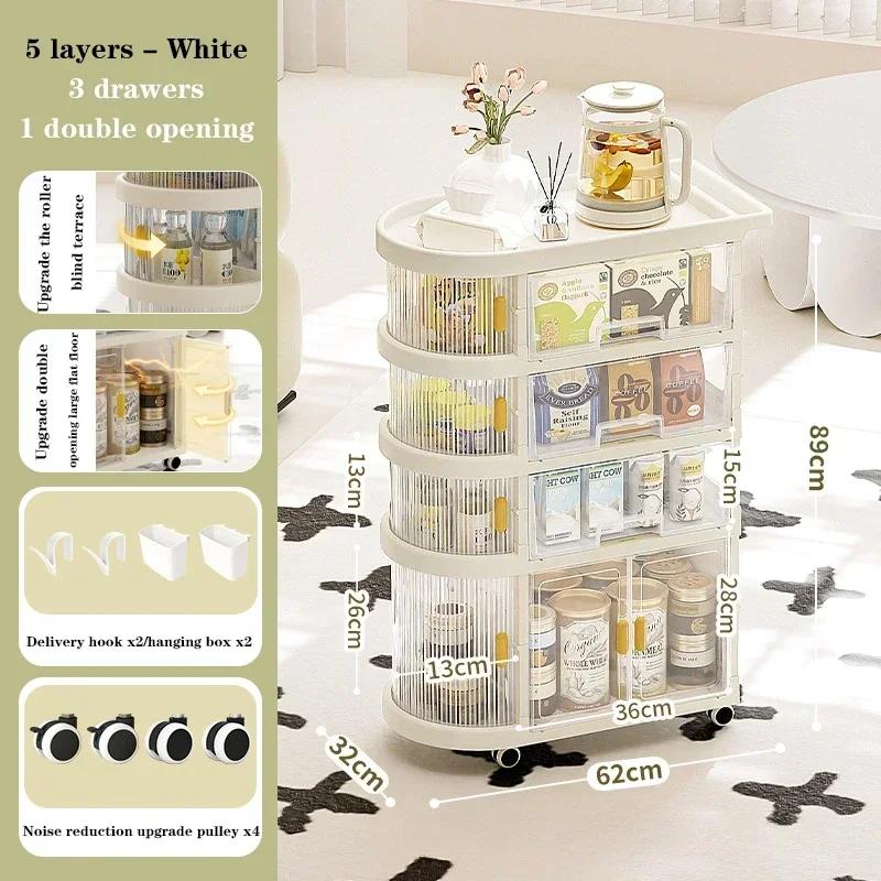 Детская тележка для хранения из полипропилена, напольная, для спальни, дома, многоярусная, портативная, складная, для хранения товаров, полки