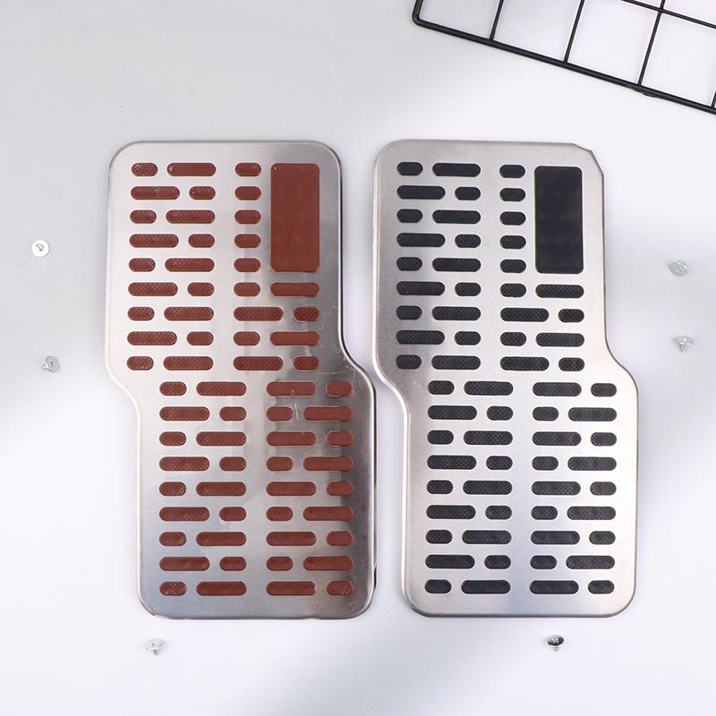 Auto Foot Rest Pedal Plate Floor Carpet Mats Non-Slip Stainless Heel Pad For Truck Suv Black Beige Brown Car Accessories