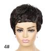 Короткие парики, женские натуральные волнистые парики из синтетических волос для женщин, черно-коричневый парик, женский парик с стрижкой пикси с челкой