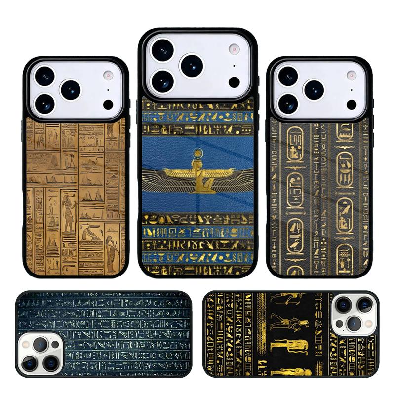Ancient Egyptian Hieroglyphic Phone Case Cover for IPhone 11 12 13 14 15 16e 17 Pro Max Coque for IPhone 17 Air