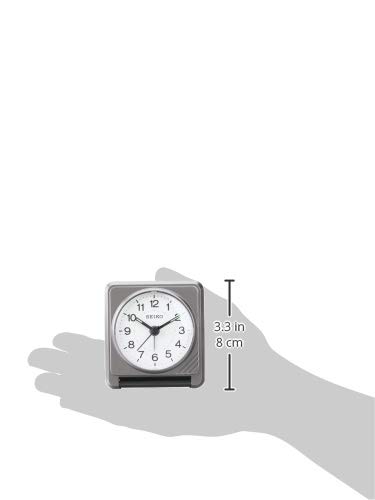 Seiko Clock Настольные часы-будильник аналоговые, маленький размер корпуса: 7,8 x 17,2 x 2,4 см QQ638S