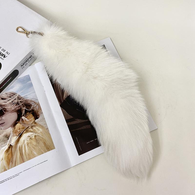 Модный большой лисий хвост брелок сумка брелок пушистое украшение
