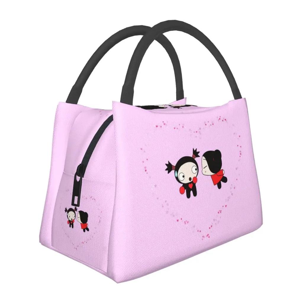Сумки для ланча Pucca Loves Garu, изолированные коробки для бенто, герметичные сумки для пикника, термосумки-холодильники для женщин, студентов, работы
