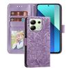 Чехол-книжка для Xiaomi Note 13 14 Pro Plus 4G 5G Redmi 14C A3 13C Poco X6 M6 C65 Цветочный кожаный кошелек с откидной крышкой, подставкой, слотами для карт