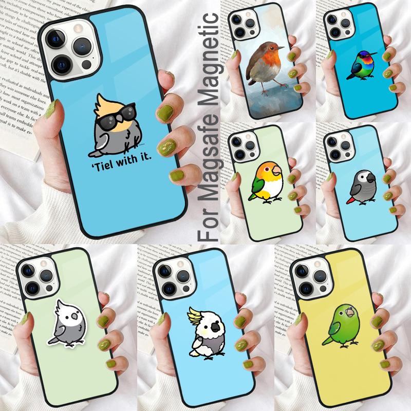 Chubby Bird Soft Phone Case for iPhone 17 Air 16e Pro max 15 Pro 13 14 Plus 11 12 MagSafe Magnetic Coque