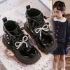 Girls' Solid Color Short Boots Autumn New Children's Pearl Flower Cute Bow Princess Martin Boots Single Boots