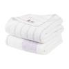 Bloom Imabari Towel Сертифицированный набор банных полотенец из 2 шт., Натуральная полоса, Впитывающий, Быстросохнущий, Для сушки в помещении, Мягкий, 100% хлопок, Сделано в Японии (фиолетовый)