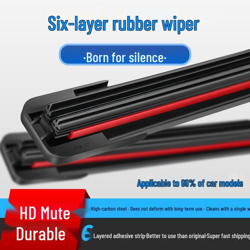 Silent Frameless Wiper Blade for Foton Aoling CTX Light Trucks, Six-Layer Rubber Strip
