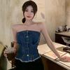 Denim Camis Women Sexy Backless Simple All-match Party Lady Summer Popular Soft Ins Slim Female Korean Clothing New Arrival Chic
