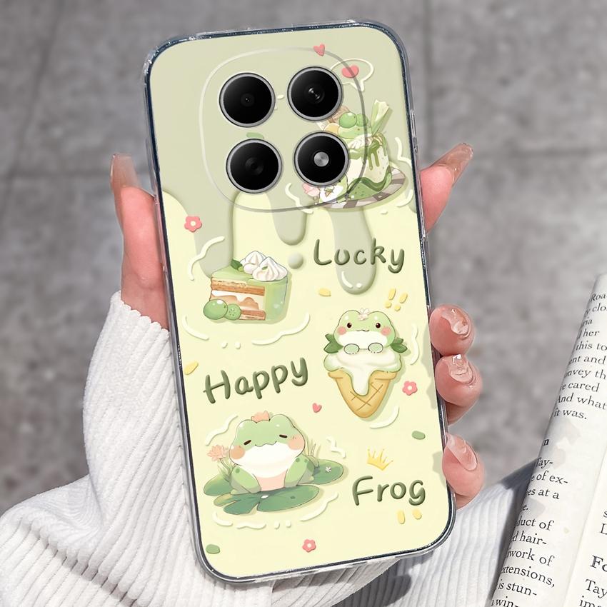 For Redmi Note 15 14 13 Pro Plus 5 5A 4 4X Phone Case Chinese Style Red-Crowned Crane Patterns Transparent TPU Shockproof Casing For Redmi Soft Covers