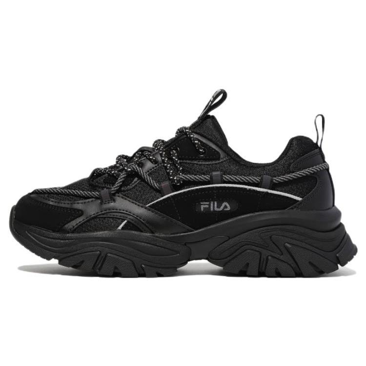 Fila Ткань Ретро Спортивные Износостойкие Дышащие Низкие Повседневные Туфли Унисекс Черный Корейский Стиль 1RM02263E_001