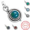 925 Sterling Silver Pendant Women Gemstone Handmade Jewelry Birthday Gift Amazonite Angelite Blue Opal Botswana Agate Mohave Azurite Chrysocolla