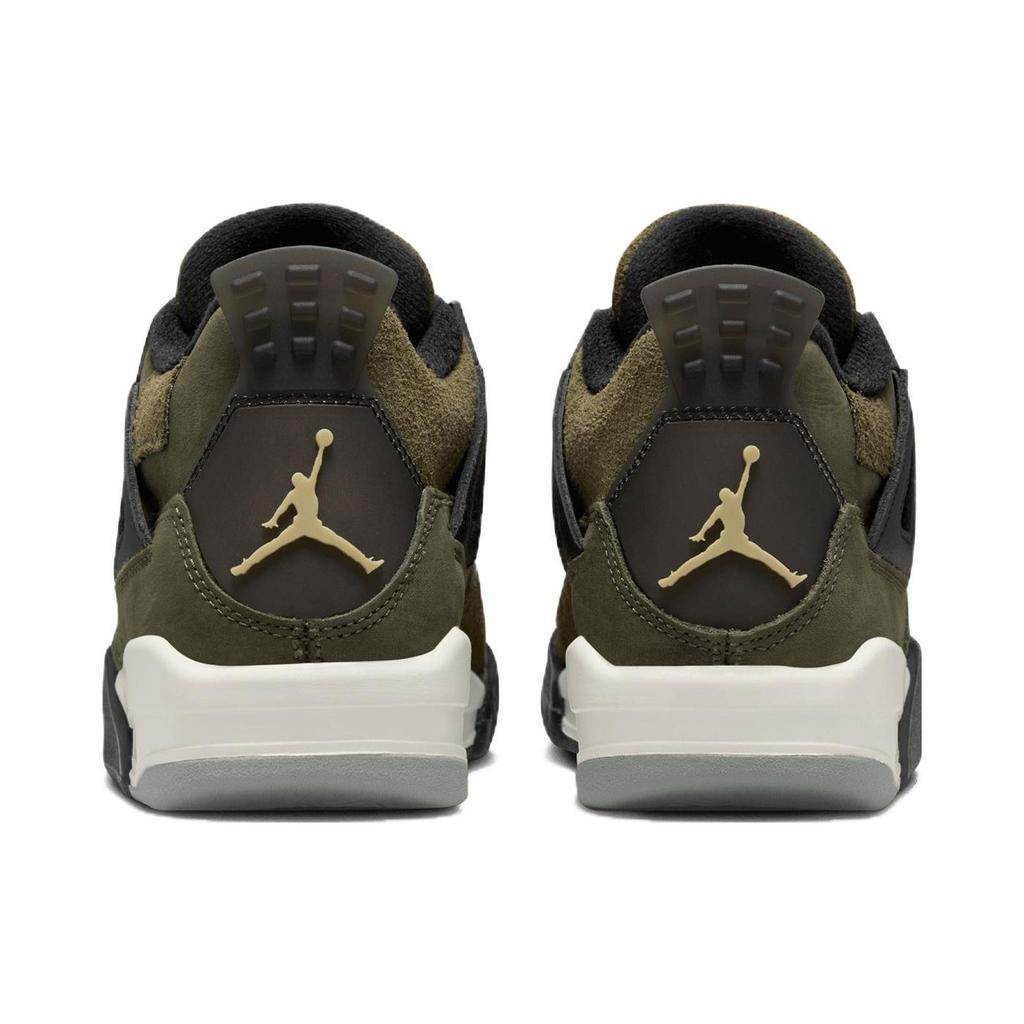 Детские кроссовки Air Jordan 4 Retro SE Craft GS Olive зеленые средне-оливковые бледно-ванильные FB9928-200