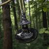 Wide Rim Bird Feeder Meditating Witch Feeder, Outdoor Hanging Deep Food Tray Waterproof Resin for Garden Decoration Spill-proof