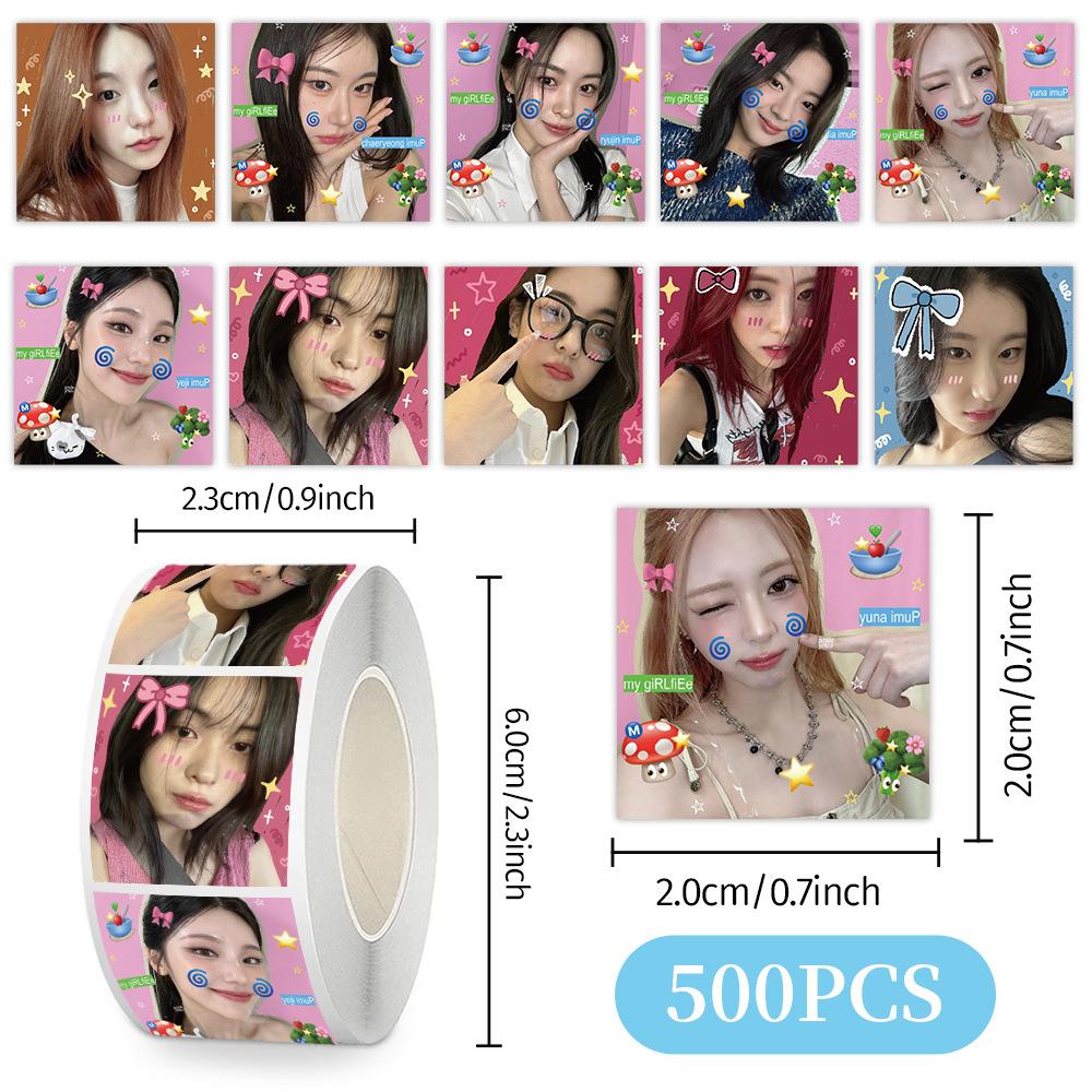 Наклейки Skzoo Idol Roll 500 шт. Клейкие этикетки для DIY Журнала Скрапбукинга Чехла Телефона Декора Polaroid Фанатов