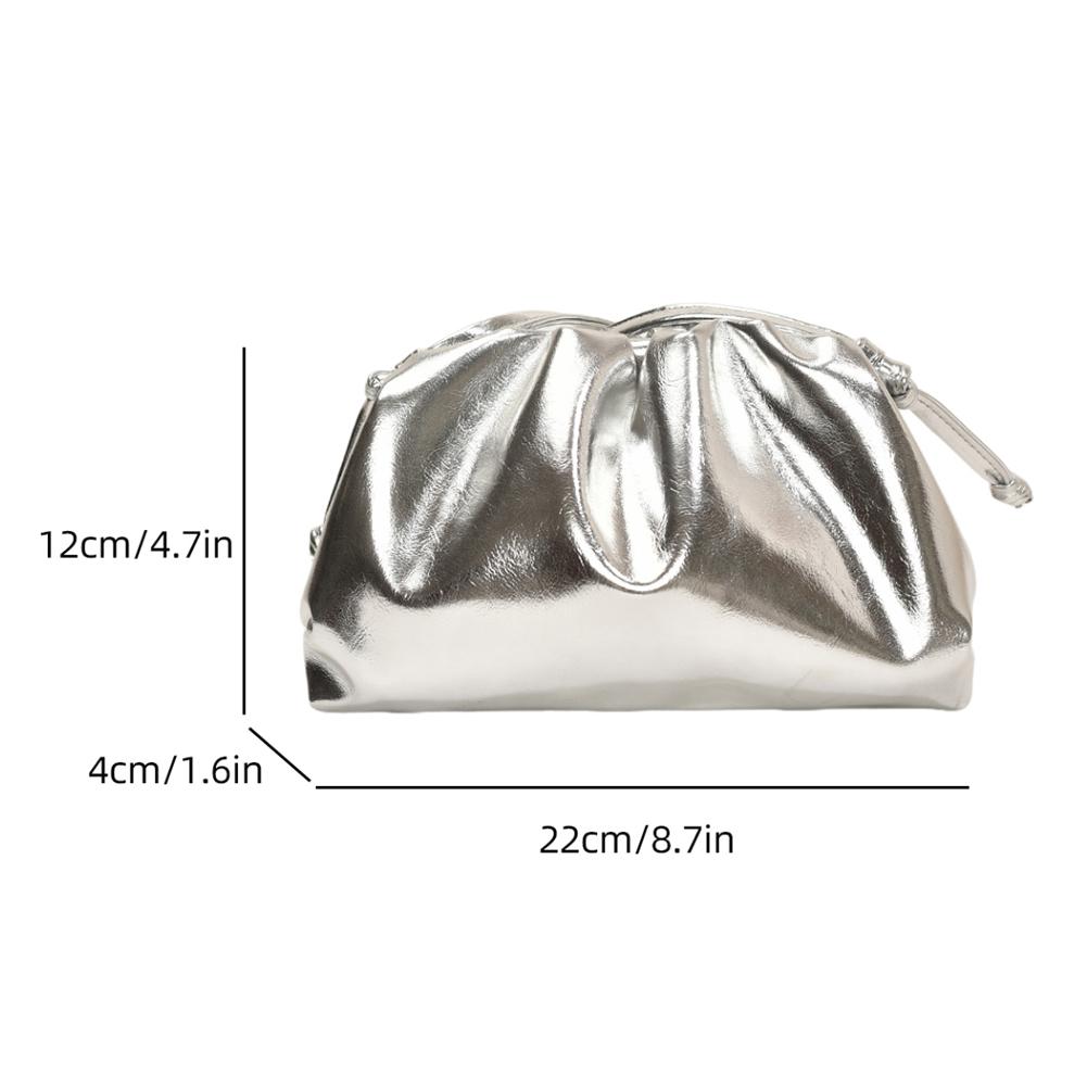 Плиссированная женская сумка-пельмень из ПУ кожи, элегантный банкетный клатч, присборенная однотонная модная вечерняя сумка, женская свадебная шикарная сумка-хобо