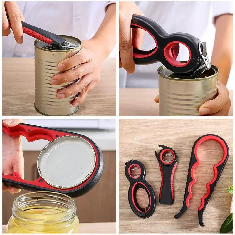 Abrebotellas multifuncional 5 en 1 abrelatas creativo juego de herramientas de cocina