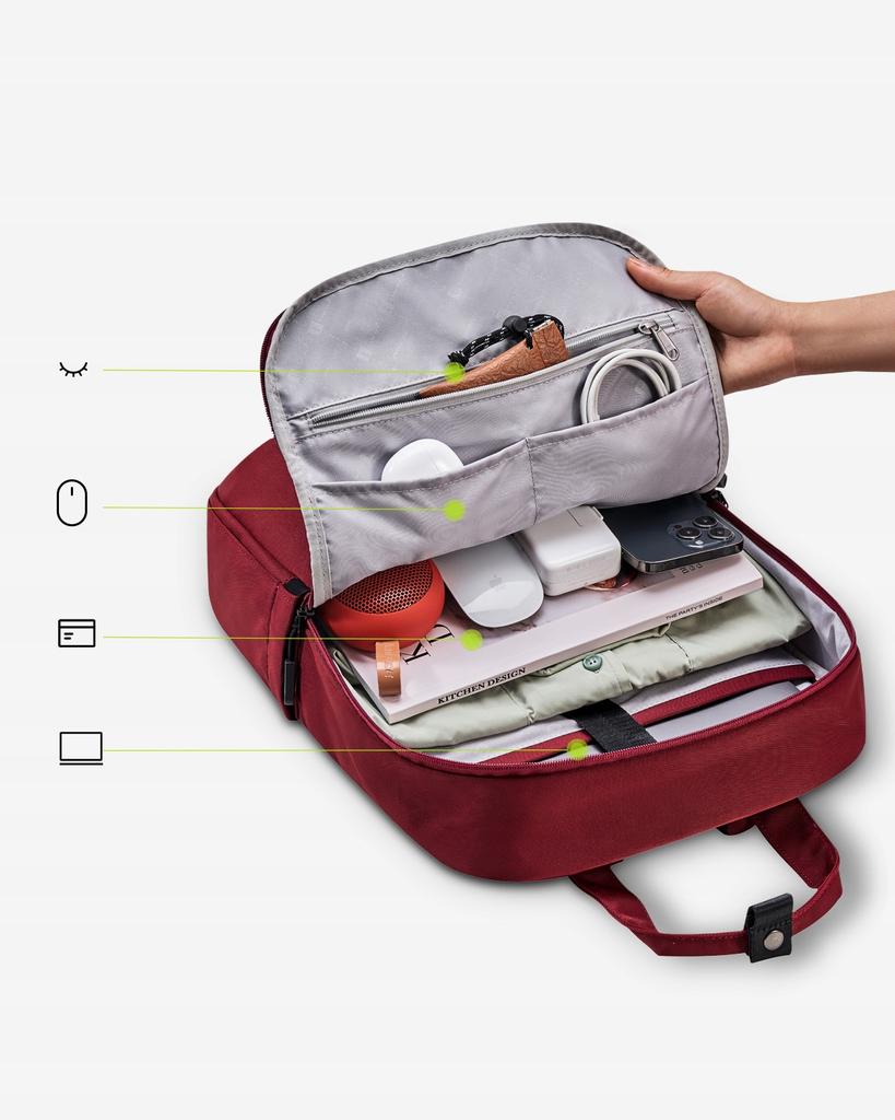 Innostyle Laptop Backpack 15.6 For Plane Waterproof Colorlite 14L Red