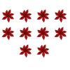 11Pcs Golden Gold Powder Artificial Poinsettia Flowers Multi-Color 7.1cm 11cm Glitter Flower Christmas Tree Decor DIY