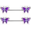 Jewsee Butterfly Nipple Ring 14g Nipple Piercing Jewelry 316L Medical Steel Nipple Barbell CZ Nipple Stick Bridge Piercing Jewelry Women's Body